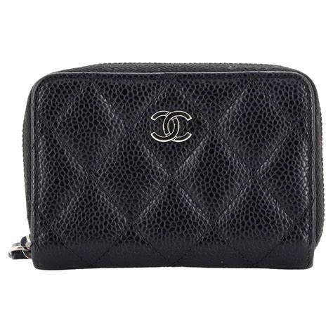 Chanel Textured CC Zip Coin Purse Quilted Caviar Small